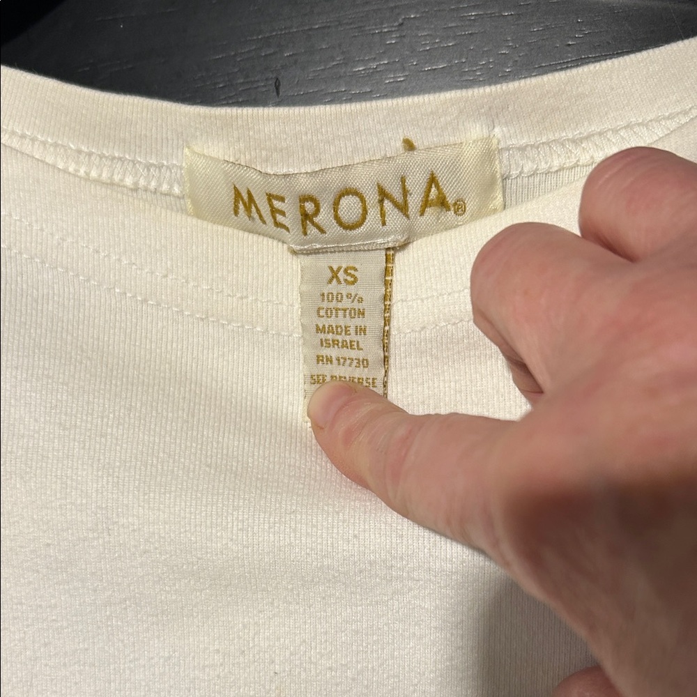 Merona Women's Cream 3/4 Sleeve Top - Picture 2 of 5